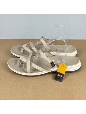 Teva Tirra Traveler Flip Flop Sandals Womens 12 "White Pepper" Beige Casual